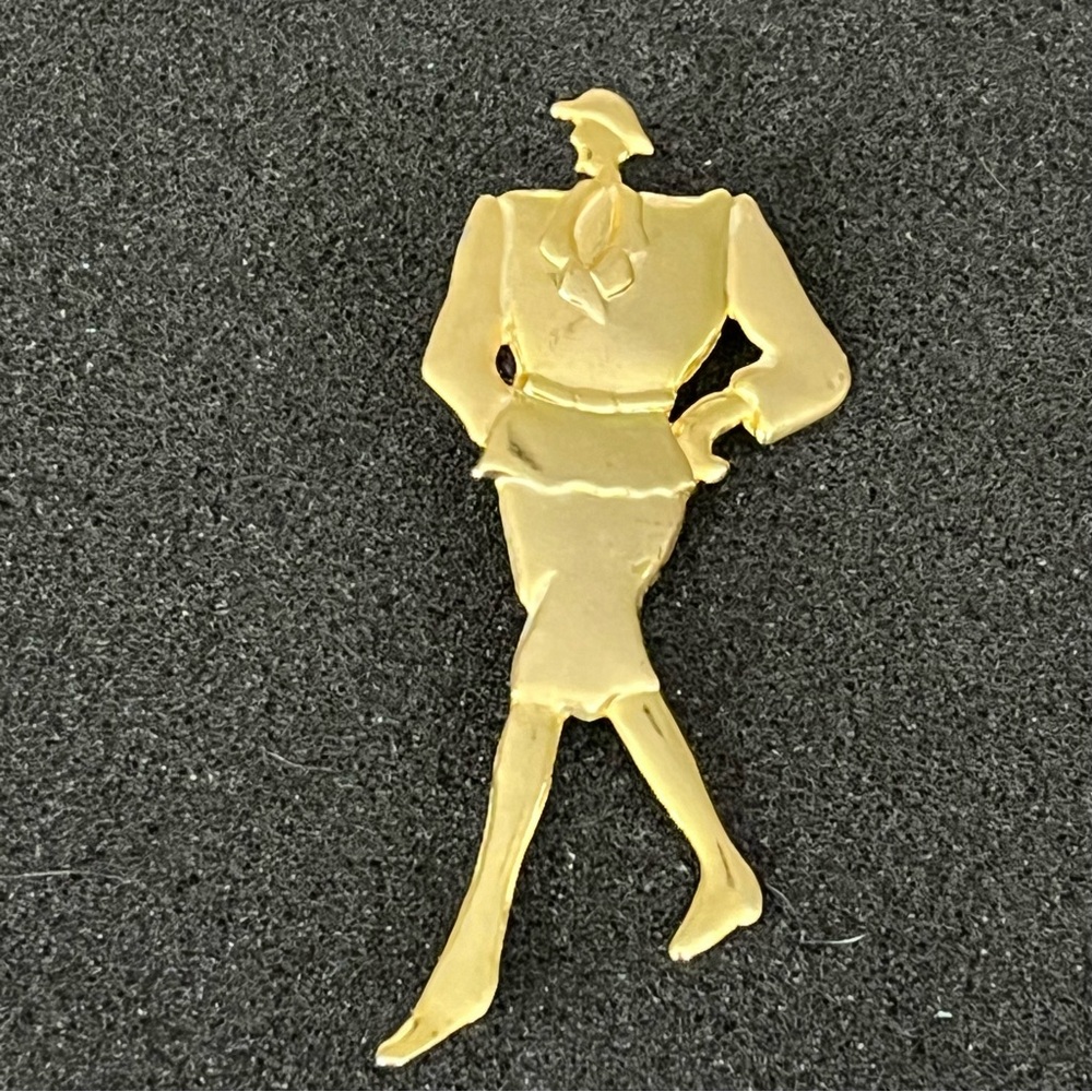 Vintage Gold-Tone Lady Brooch – Elegant Silhouette Pin